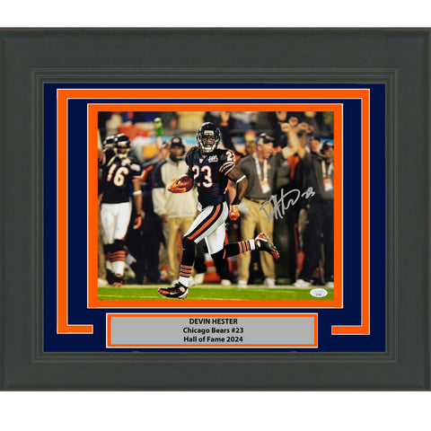 Framed Autographed/Signed Devin Hester Chicago Bears 11x14 Football Photo JSA CO