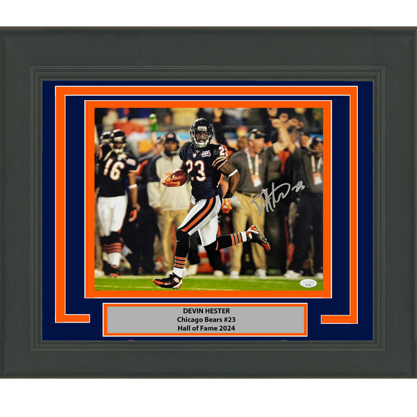 Framed Autographed/Signed Devin Hester Chicago Bears 11x14 Football Photo JSA CO