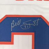 Framed Autographed/Signed Billy Smith 35x39 New York White Hockey Jersey JSA COA