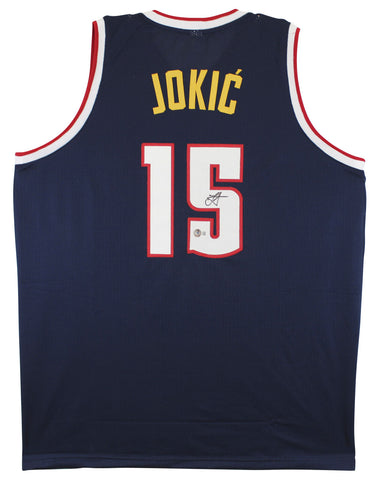 Nikola Jokic Authentic Signed Navy Blue Pro Style Jersey BAS Witnessed