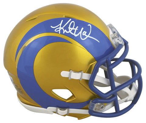 Rams Kurt Warner Authentic Signed Flash Speed Mini Helmet BAS Witnessed