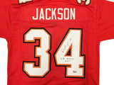 BUCCANEERS DEXTER JACKSON AUTOGRAPHED RED JERSEY SB XXXVII MVP BECKETT QR 234956