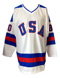 1980 USA Hockey (18) Signed White Olympic Hockey Jersey Do You Believe BAS