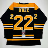 Autographed/Signed Willie O'Ree "HOF 2018" Boston Black Hockey Jersey JSA COA