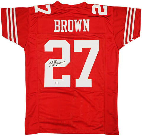 SAN FRANCISCO 49ERS JI'AYIR BROWN AUTOGRAPHED RED JERSEY BECKETT WITNESS 232605