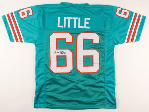 Larry Little Signed Dolphins Teal Jersey (Beckett COA) 1972 Miami 17-0 Unbeaten