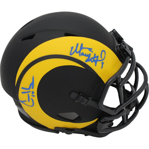 Matt Stafford Cooper Kupp Signed Los Angeles Rams Eclipse Mini Helmet FAN 46051