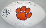 BRIAN DAWKINS AUTOGRAPHED CLEMSON TIGERS WHITE LOGO FOOTBALL BECKETT BAS 185115