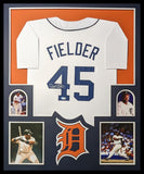 FRAMED DETROIT TIGERS CECIL FIELDER AUTOGRAPHED SIGNED JERSEY BECKETT HOLO