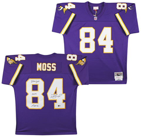 Vikings Randy Moss "Straight Cash Homie" Signed Purple M&N TB Jersey BAS Witness