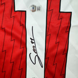 Autographed/Signed Gabriel Martinelli Arsenal Red Soccer Jersey Beckett BAS COA