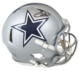 Cowboys Emmitt Smith Signed Silver Full Size Speed Proline Helmet w/ Case BAS W