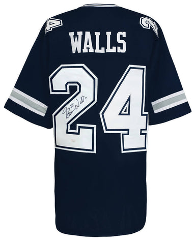 Everson Walls Signed Navy Throwback Custom Football Jersey - (JSA COA)