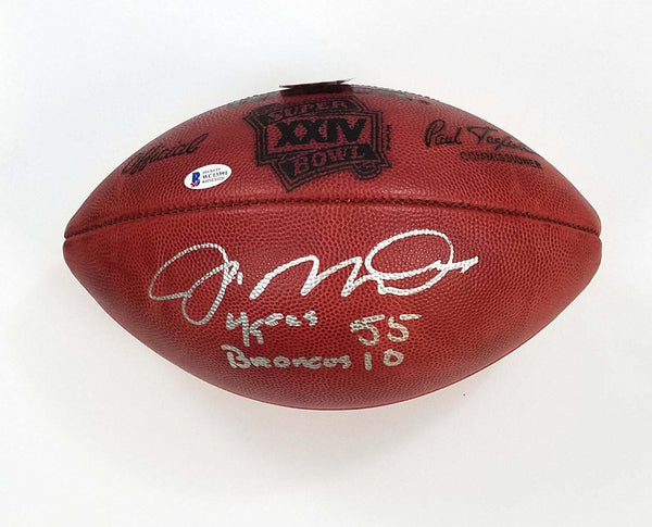 Joe Montana Signed 49ers Super Bowl XXIV Football W/49ers 55 Broncos 10 Beckett