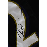 Ray Lewis Autographed/Signed Baltimore Ravens Nike Black XL Jersey Beckett 48421