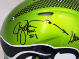 STEVE LARGENT & ZORN AUTOGRAPHED SEAHAWKS FLASH FULL SIZE AUTHENTIC HELMET TD!