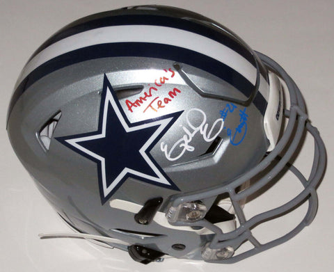 Ezekiel Elliott Signed Cowboys Speed Flex Helmet W/America's Team Beckett