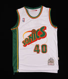 Shawn Kemp Signed Supersonics Basketball Jersey (PSA COA) Seattle's #1 Pk 1989