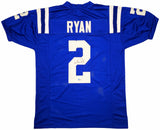 INDIANAPOLIS COLTS MATT RYAN AUTOGRAPHED BLUE JERSEY BECKETT BAS QR 203906