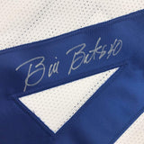 Autographed/Signed Bill Bates Dallas White Football Jersey JSA COA