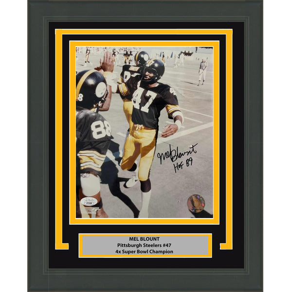 Framed Autographed/Signed Mel Blount "HOF 89" Steelers 8x10 Photo JSA COA