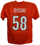 Joseph Ossai Autographed/Signed Pro Style Orange XL Jersey Beckett BAS 34696