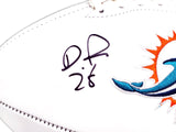 DE'VON ACHANE AUTOGRAPHED DOLPHINS WHITE LOGO FOOTBALL BECKETT WITNESS 221538