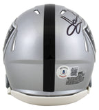 Raiders Howie Long Signed Silver Speed Mini Helmet W/ Case BAS Witnessed