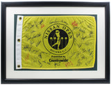 Multi Signed Framed Nissan Open Golf Flag 42 Signatures BAS LOA