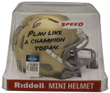 Jeremiah Owusu-Koramoah Signed Notre Dame Speed Mini Helmet Beckett 36256