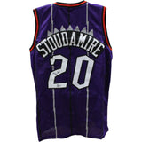 Damon Stoudamire Autographed/Signed Purple Pro Style Jersey BAS 45993