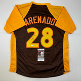 Autographed/Signed Nolan Arenado 16 All-Star Game Brown Baseball Jersey JSA COA