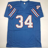 Autographed/Signed EARL CAMPBELL Houston Blue Football Jersey JSA COA Auto