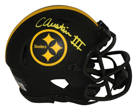 CALVIN AUSTIN III SIGNED PITTSBURGH STEELERS ECLIPSE MINI HELMET BECKETT