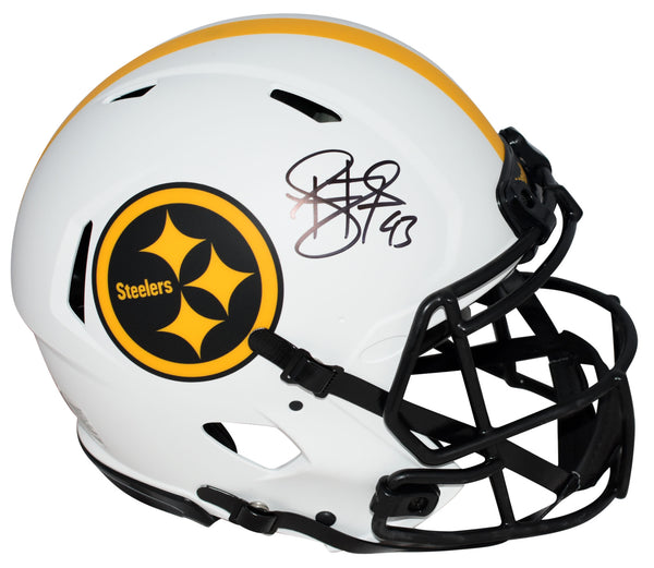 TROY POLAMALU SIGNED PITTSBURGH STEELERS LUNAR AUTHENTIC SPEED HELMET BECKETT