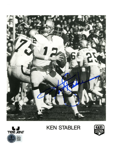 Ken Stabler Autographed Oakland Raiders 8x10 Photo Beckett 45636