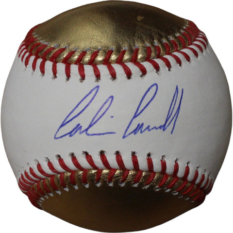 Corbin Carroll Autographed Arizona Diamondbacks Gold OML Baseball FAN 46724