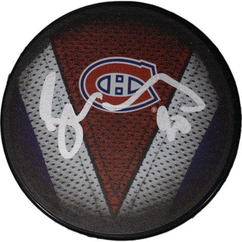 Juraj Slafkovsky Autographed/Signed Montreal Canadiens Hockey Puck FAN 46830