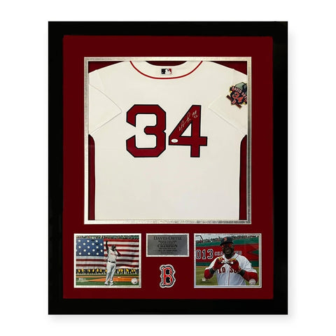 David Ortiz Signed Autographed Jersey HOF 22 Inscription Framed To 32x40 JSA