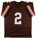 Amari Cooper Authentic Signed Brown Pro Style Jersey w/ White #'s BAS Witnessed