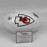 Autographed/Signed CLYDE EDWARDS-HELAIRE KC Chiefs Logo Football Fanatics COA