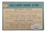 Steve Carlton Signed 1965 Topps #477 St Louis Cardinals Rookie Card JSA GG96761