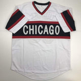 Autographed/Signed FRANK THOMAS Chicago Retro White Baseball Jersey JSA COA Auto