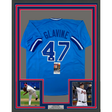 Framed Autographed/Signed Tom Glavine 33x42 Atlanta Light Blue Jersey JSA COA