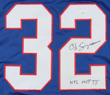 O. J. Simpson Signed Buffalo Bills Jersey Inscribed "NFL MVP 73'"(JSA COA)