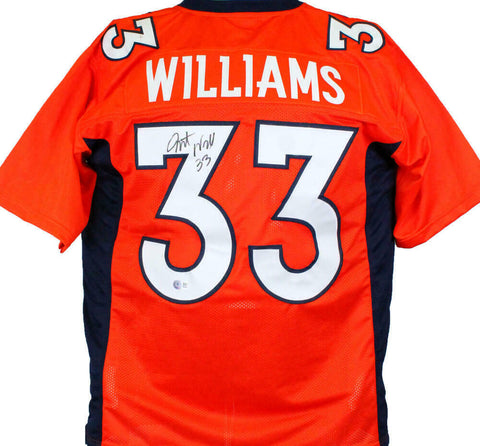 Javonte Williams Autographed Orange Pro Style Jersey- Beckett W Hologram