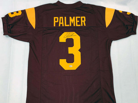 Carson Palmer Autographed USC Trojans Red Custom Jersey Beckett Witnessed