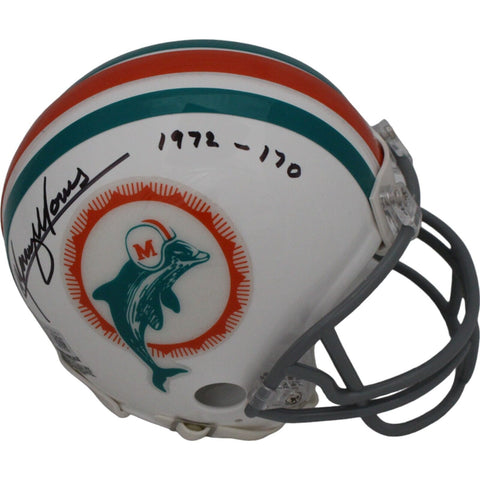 Mercury Morris Signed Miami Dolphins TB VSR4 Mini 17-0 BAS 46029