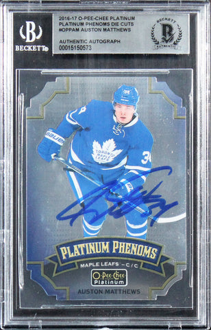 Auston Matthews Signed 2016 O-Pee-Chee Platinum Die Cuts #OPPAM RC Card BAS Slab