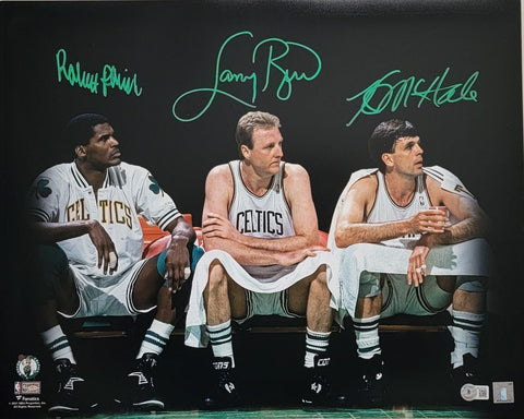 Larry Bird Kevin McHale Robert Parish Signed Celtics Spotlight 16X20 Photo BAS